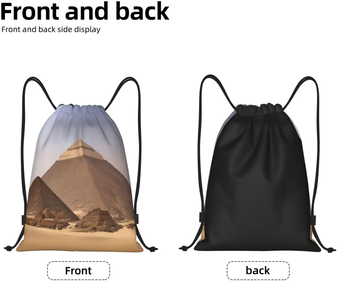 Pyramids of Egypt Print Drawstring Bags,Gym Sport Sack Drawstring Bag Suitable for sport Swimming Travel.