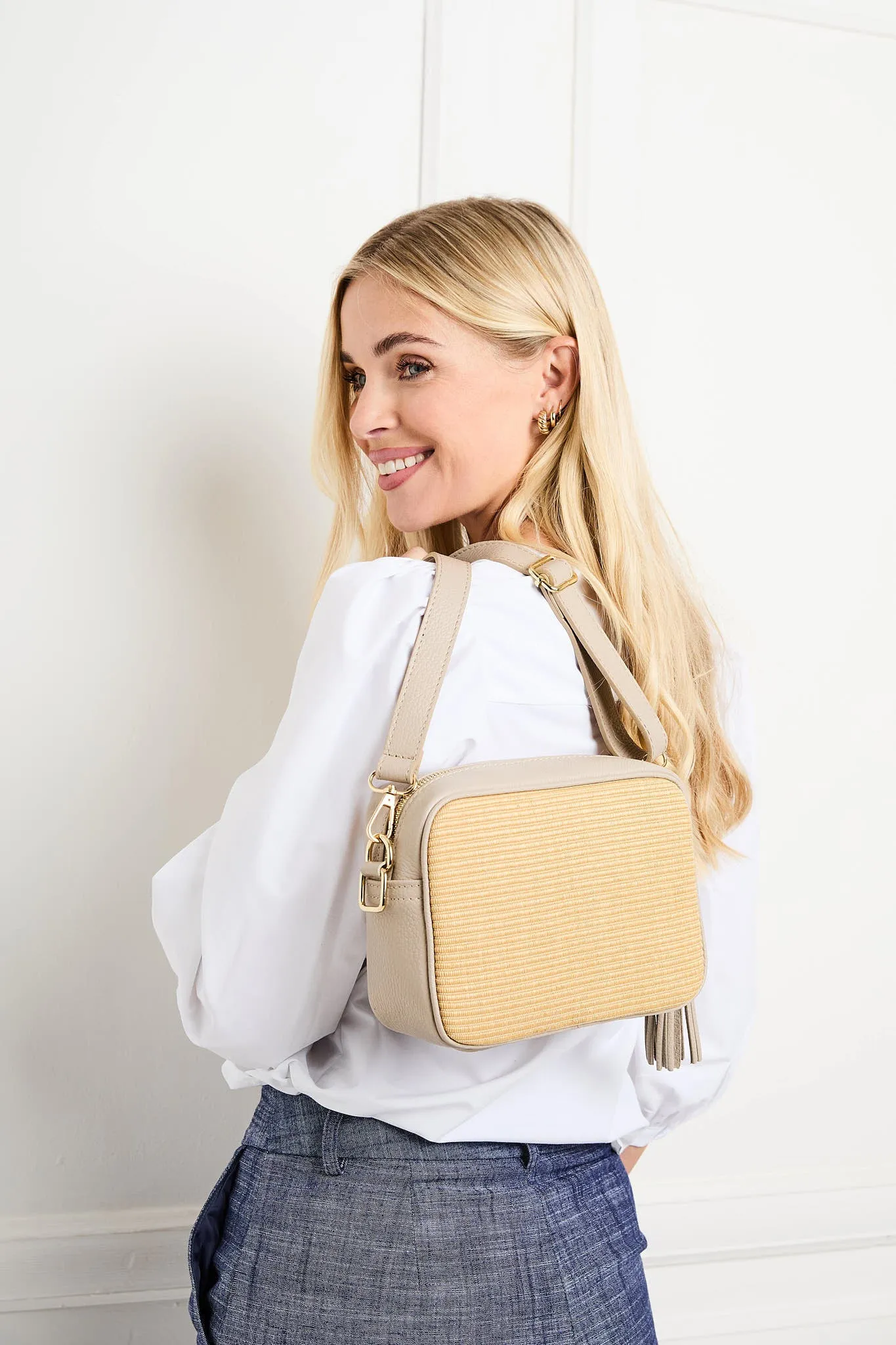 Raffia Crossbody - Biscuit