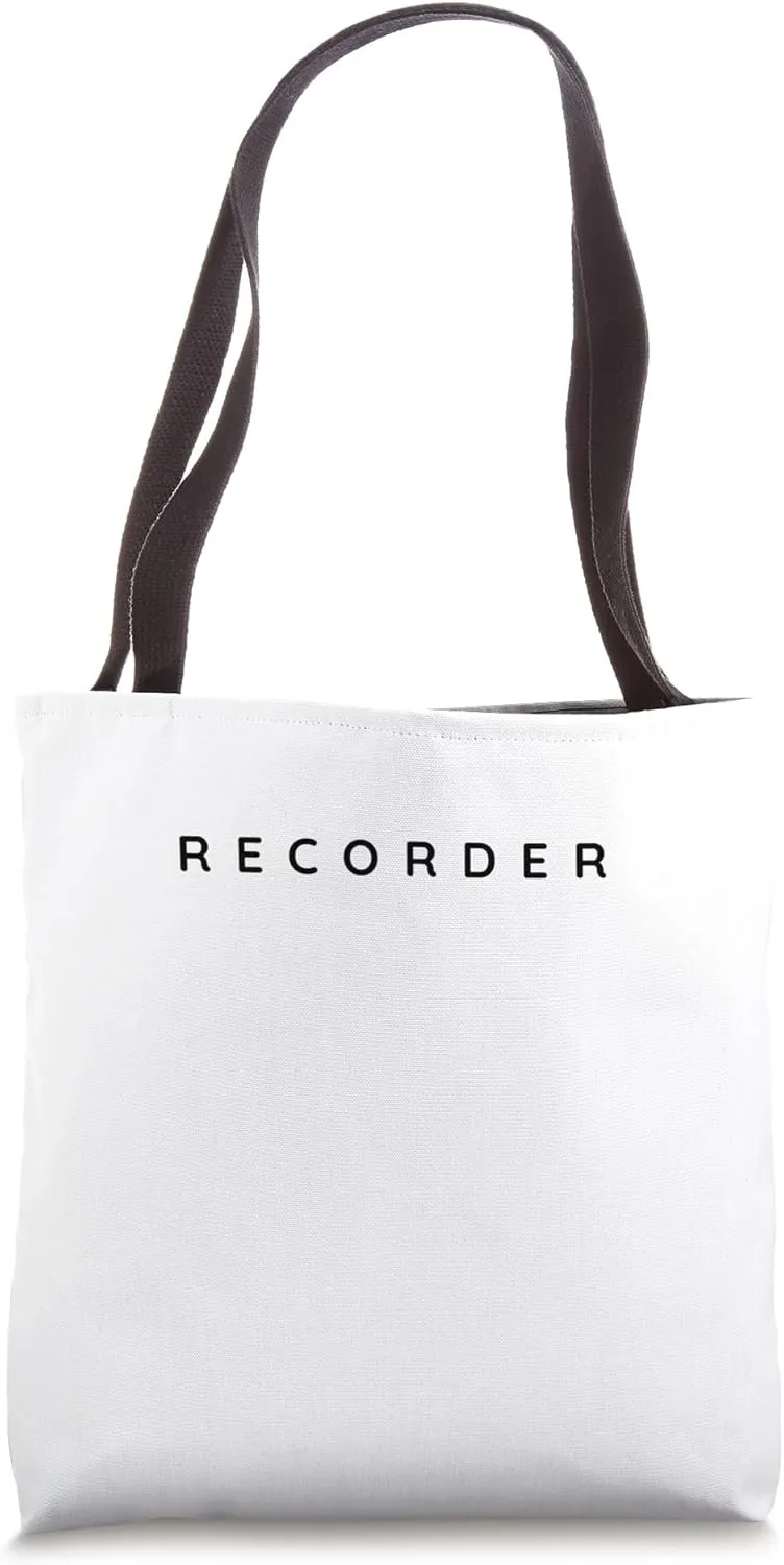 Recorder Players Modern Font / Recorder Accessories Design Tote Bag