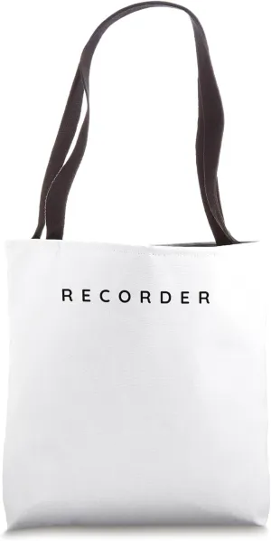 Recorder Players Modern Font / Recorder Accessories Design Tote Bag