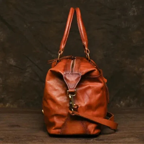 Retro Style Genuine Leather Handbag