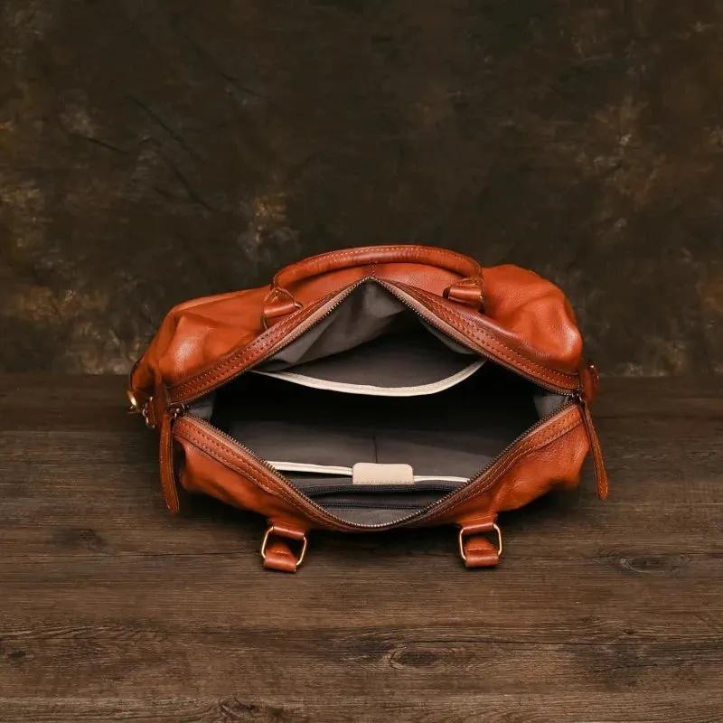 Retro Style Genuine Leather Handbag