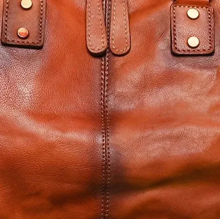 Retro Style Genuine Leather Handbag
