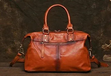 Retro Style Genuine Leather Handbag