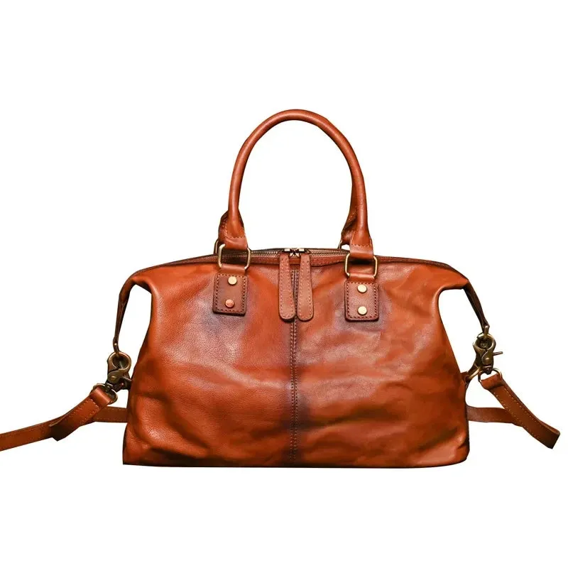 Retro Style Genuine Leather Handbag