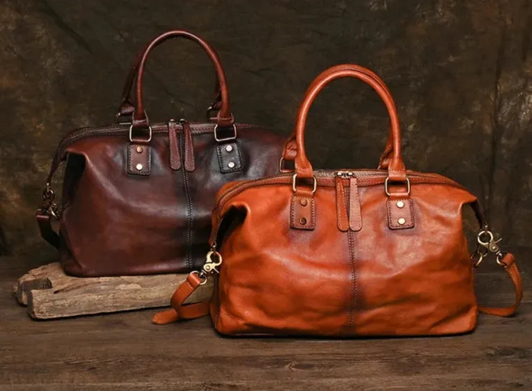Retro Style Genuine Leather Handbag