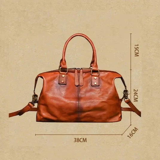 Retro Style Genuine Leather Handbag