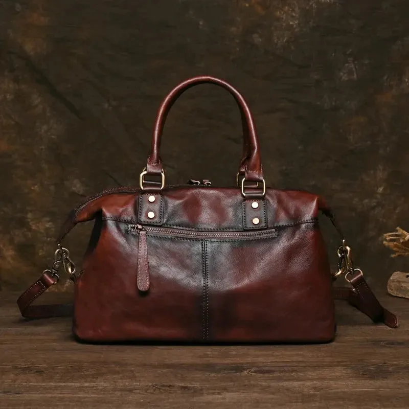 Retro Style Genuine Leather Handbag