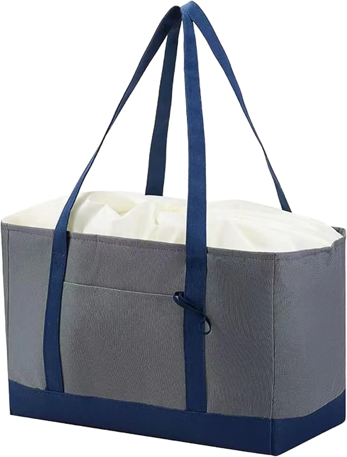 Reusable Grocery Bags With Dust Proof Drawstring Cover Insulation layer, Heavy Duty Fold Flat Large For Shopping ﻿