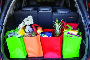 Reusable Reinforced Handle Grocery Tote Bag Large (10 Pack)Black