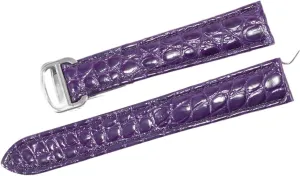 RHAIYAN Watch Accessories Crocodile Leather Watch Band with Stainless Steel Folding Buckle Compatible with Cartier Tank Solo Series Strap Specific (Color : Purple, Size : 18MM_Gold Buckle)