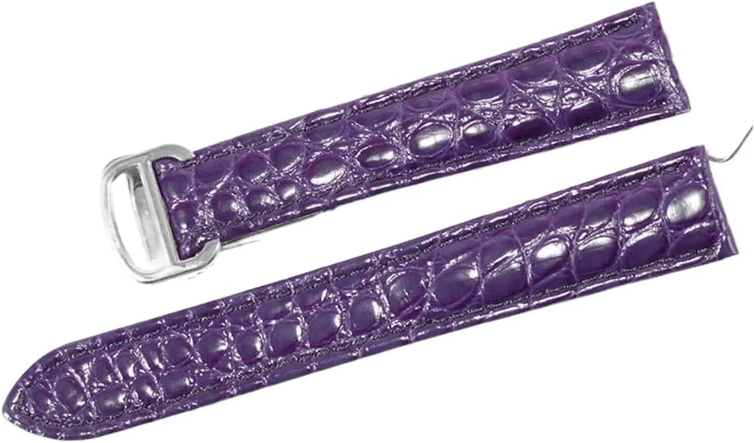 RHAIYAN Watch Accessories Crocodile Leather Watch Band with Stainless Steel Folding Buckle Compatible with Cartier Tank Solo Series Strap Specific (Color : Purple, Size : 22MM_Gold Buckle)