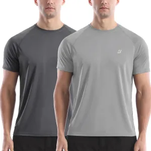 Roadbox Men's Rash Guard Short Sleeve, UPF 50  UV Sun Protection Swim Shirts, Quick Dry Lightweight Water Surf Beach T-Shirt