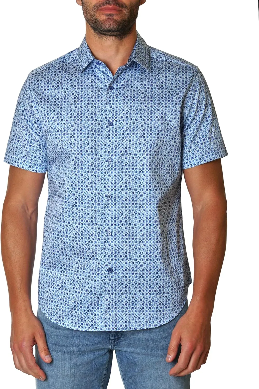 Robert Graham Men's Atkins Short Sleeve Woven Button Down Shirt