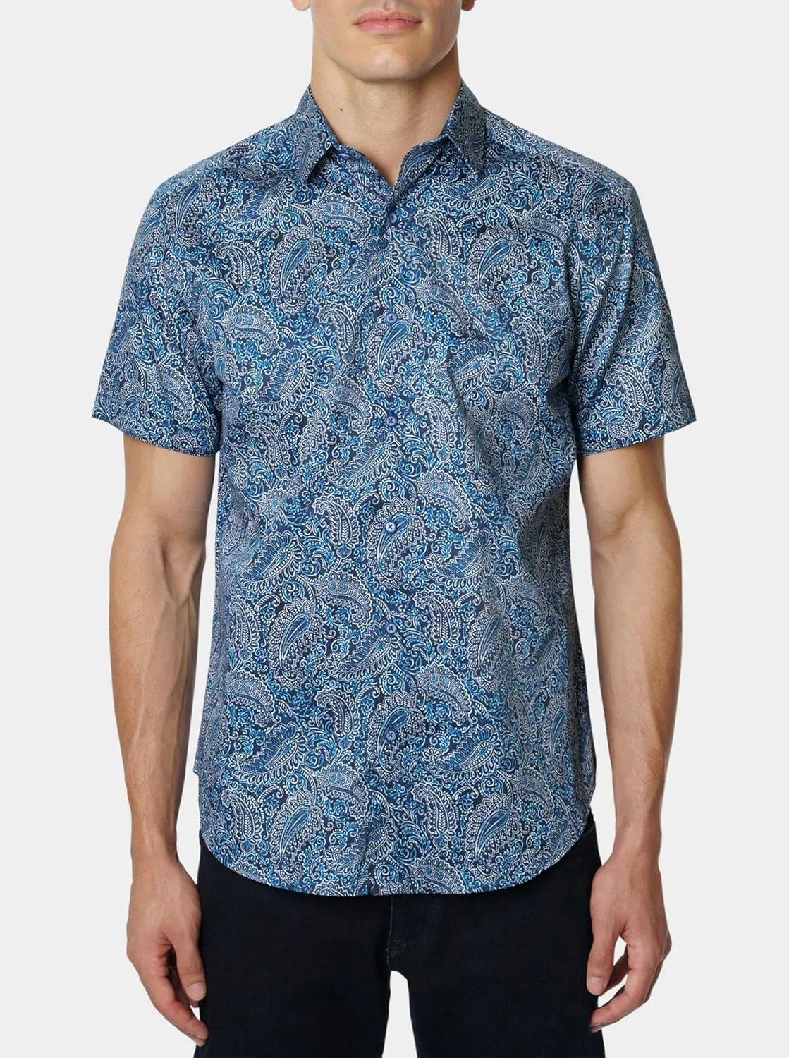 Robert Graham Men's FUSCO Short Sleeve Woven Button Down Shirt