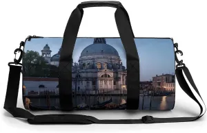 Roman Catholic Santa Maria Salute Venice Italy Lightweight Gym Bag for Men Women Travel Duffel Bag Sports Workout Bag with Adjustable Strap