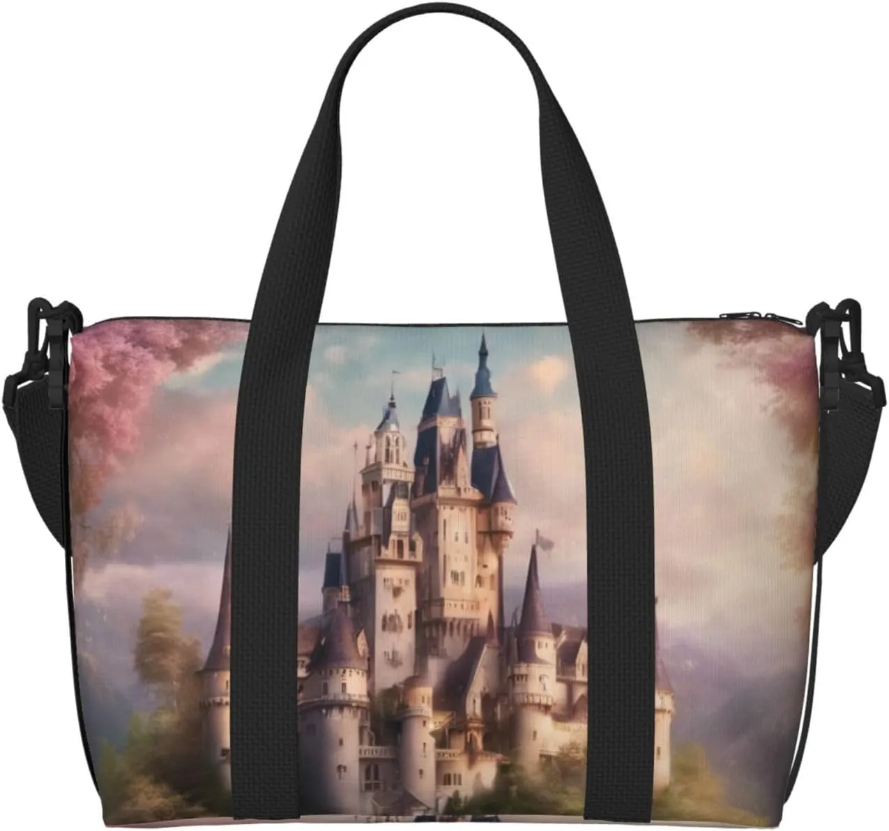 Romantic Fairy Tale Castle03 print Travel Bags Large Crossbody Bags Shoulder Bags Carry-on Spacious Bags Gym Bags