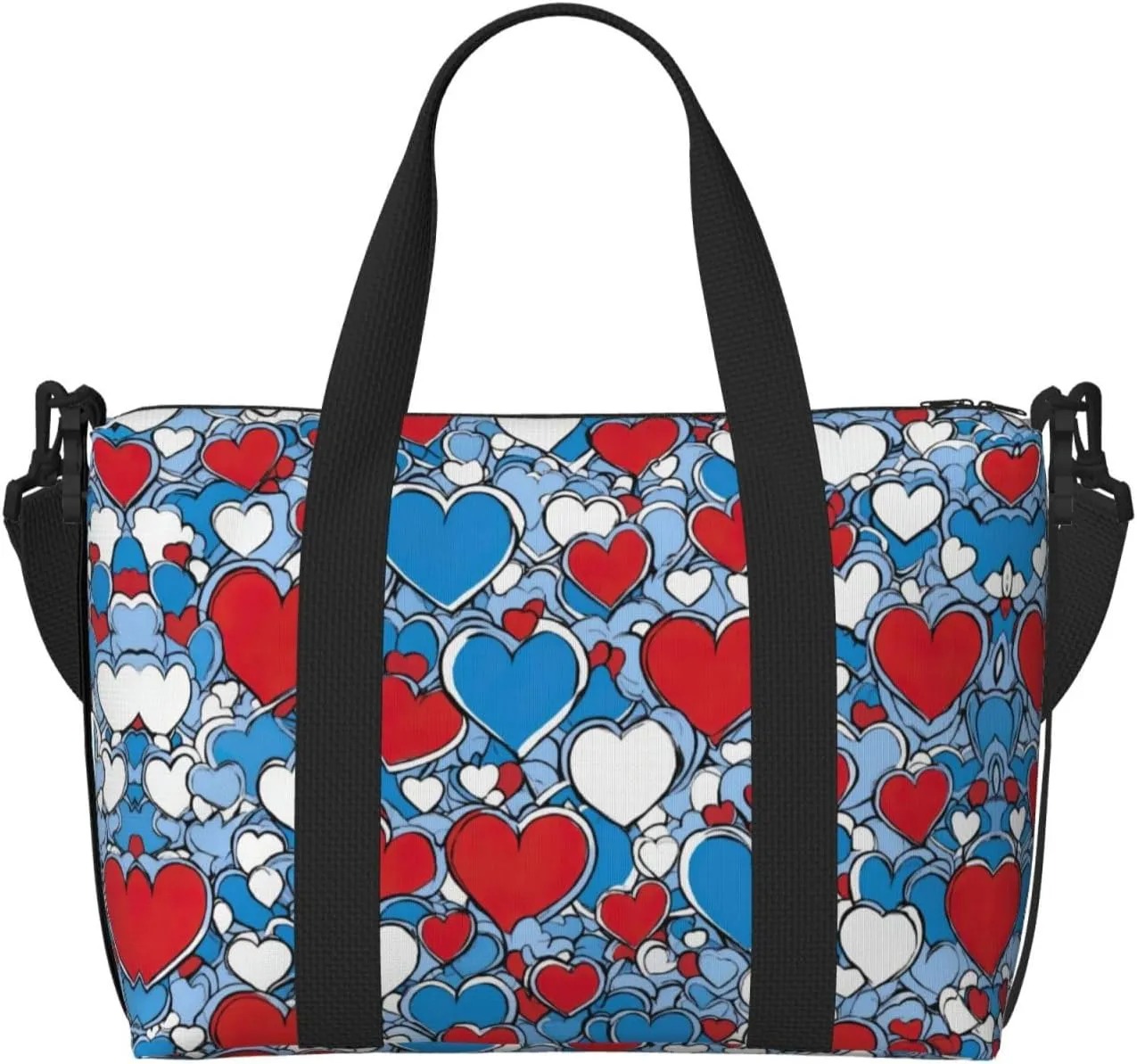 Romantic Reds Heart Print Versatile Gym Sports Bag,Companion For Your Journeys And Fitness Routines