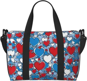 Romantic Reds Heart Print Versatile Gym Sports Bag,Companion For Your Journeys And Fitness Routines