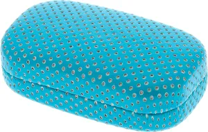 Ron's Optical Hard Turquoise and White Polka Dot with Interior Mirror Contact Lens Travel Case