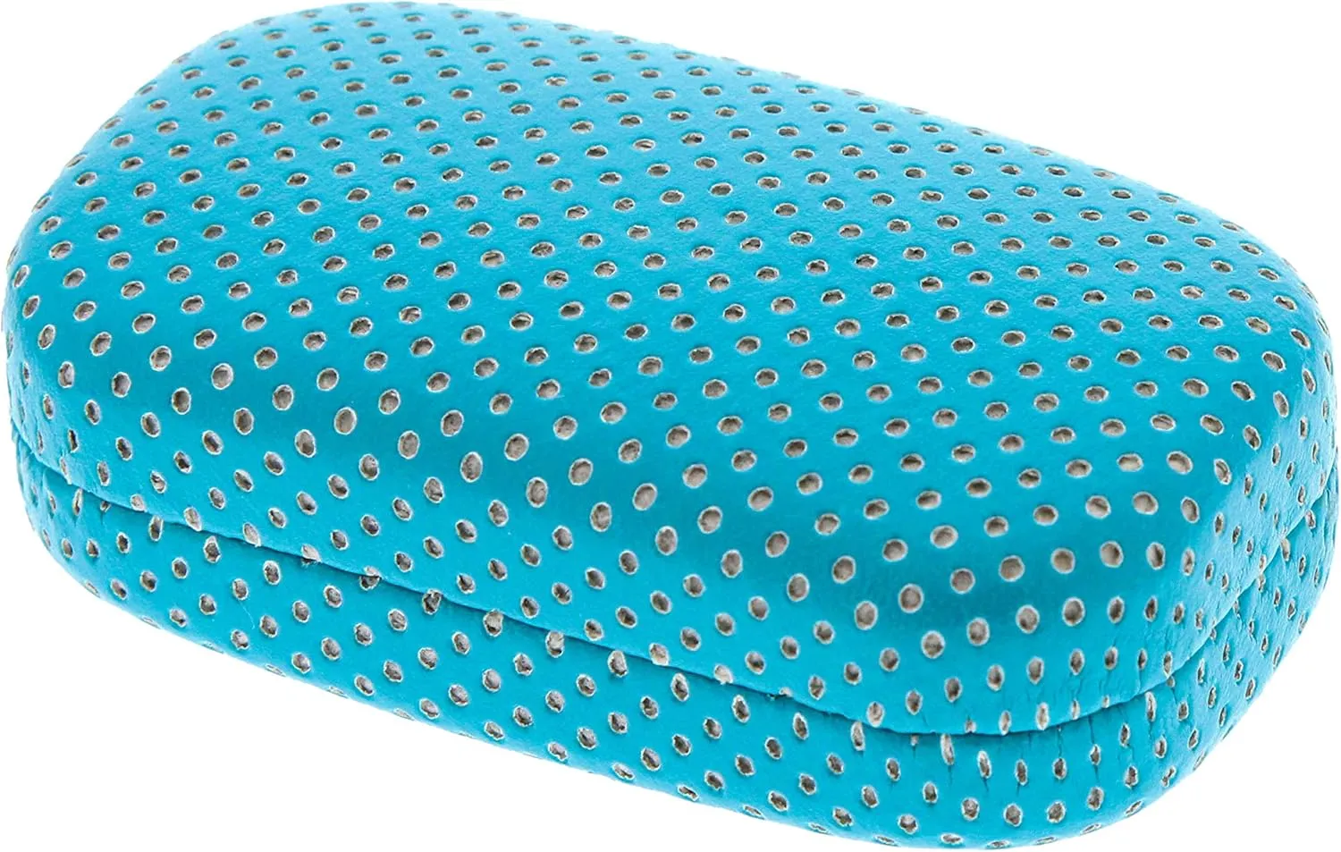 Ron's Optical Hard Turquoise and White Polka Dot with Interior Mirror Contact Lens Travel Case