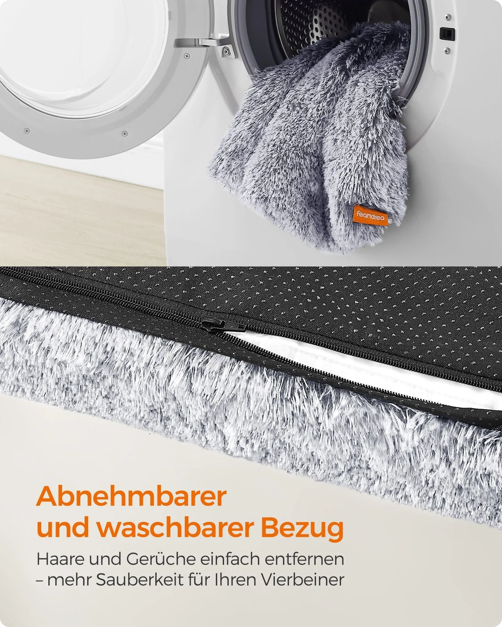 Rootz Plush Dog Bed - Pet Bed - Cozy Bed - Convoluted Foam - Lightweight - Ombre Gray - 95cm x 60cm x 8cm