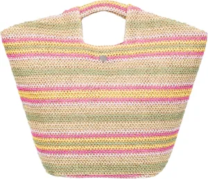 Roxy Women's Beach Tote Bag | Travel | Vacation | Straw | Lightweight | Breathable