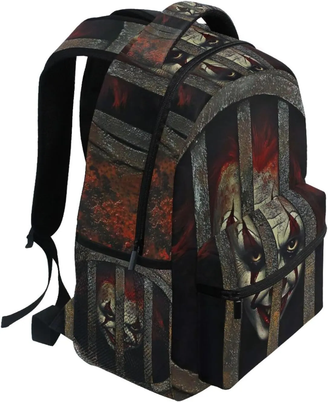 Rustic Sewer Scary Clown Backpack Daypack Shoulder Bag Book Bag Lightweight Back Pack 11.4 ×16 In