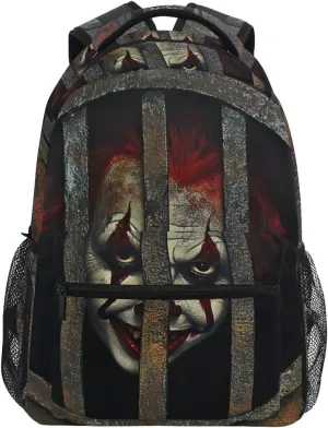 Rustic Sewer Scary Clown Backpack Daypack Shoulder Bag Book Bag Lightweight Back Pack 11.4 ×16 In