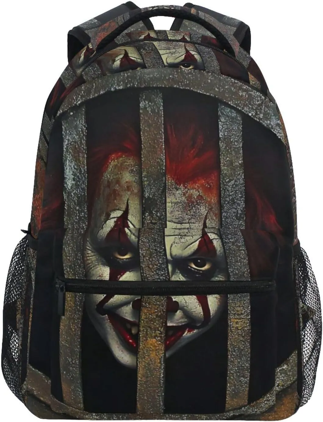Rustic Sewer Scary Clown Backpack Daypack Shoulder Bag Book Bag Lightweight Back Pack 11.4 ×16 In