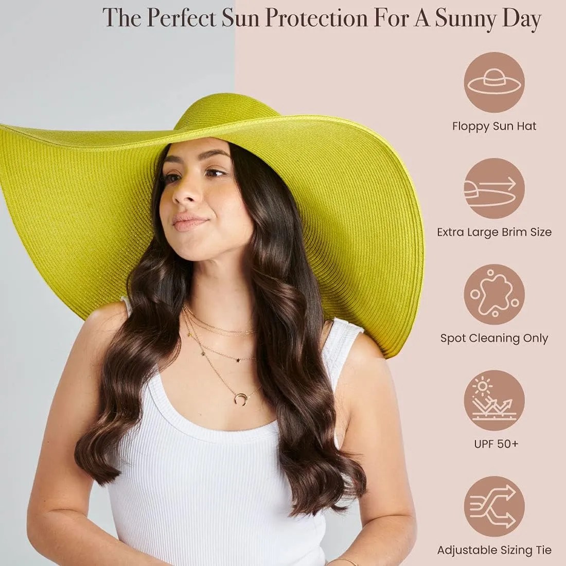 San Diego Hat Company Women's Ultrabraid X-Large Brim Hat, Adjustable Sun Hat with UPF 50 