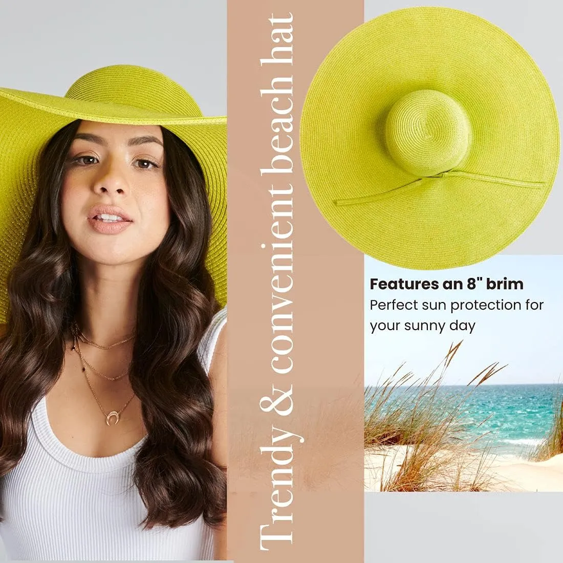 San Diego Hat Company Women's Ultrabraid X-Large Brim Hat, Adjustable Sun Hat with UPF 50 