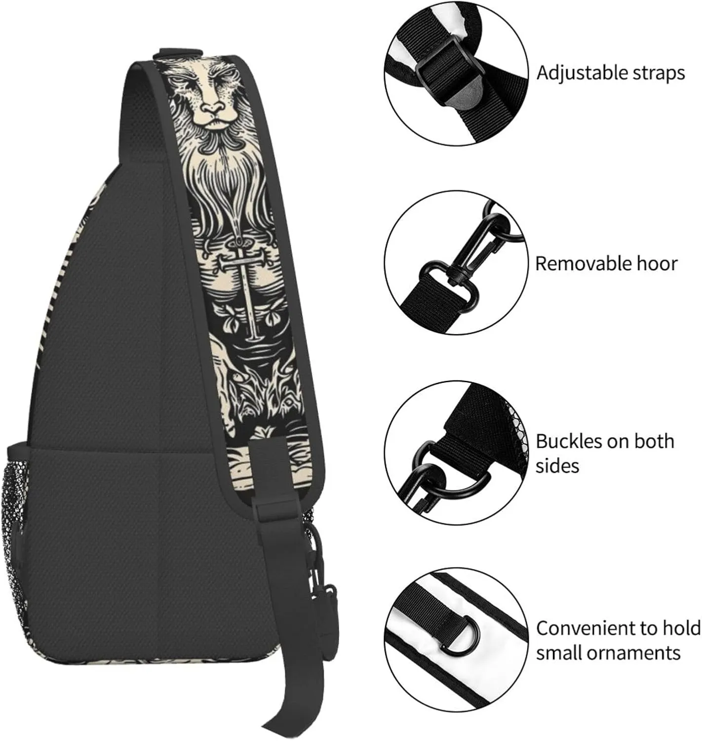 Satan Sling Backpack Hiking Backpack Crossbody Bag Sports Lightweight And Durable Chest Bag Shoulder Bag For Women Men