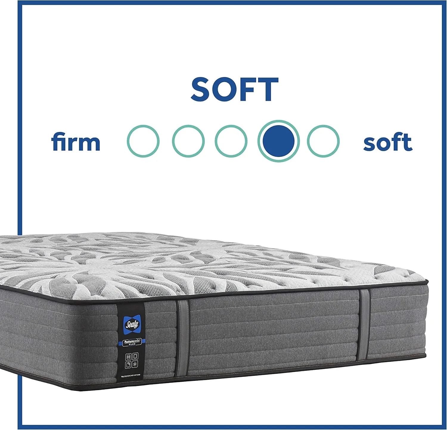 Sealy Posturepedic Plus Mattress with Surface-Guard, Tight Top 13-Inch Plush, Queen, Grey
