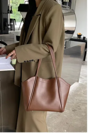 Selected Second - Layer Leather Shoulder Bag For Women With Wing Design, Large Capacity Niche Soft Leather Handmade