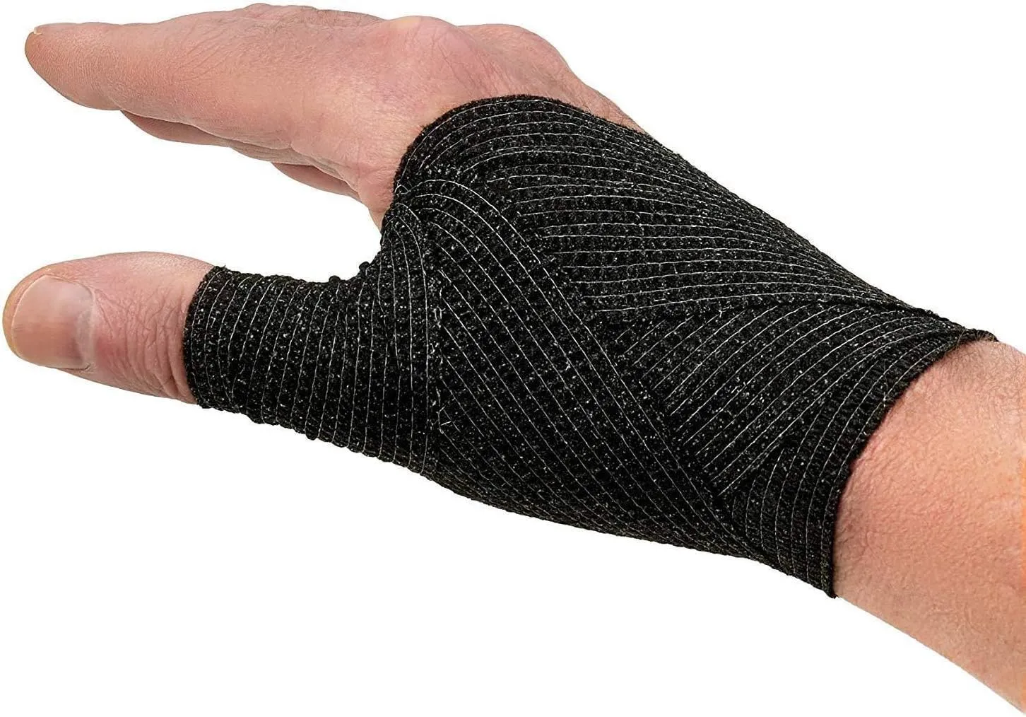 Sensi Wrap Grip Cover Sports Self Bandage Rolls 2-inch x 5-Yards 24pcs (Black)