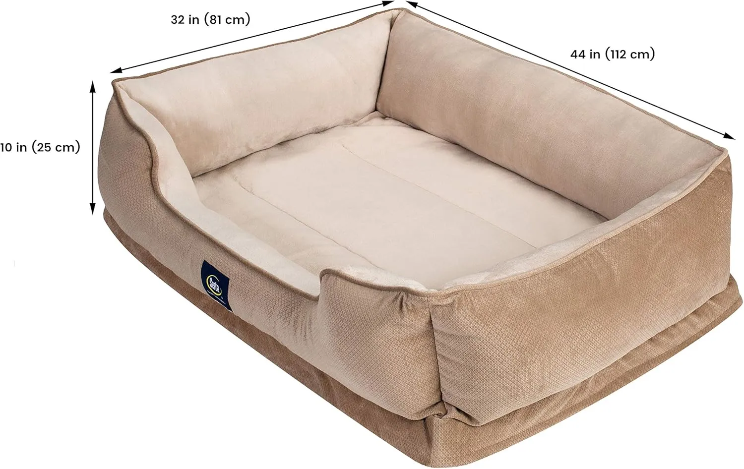 Serta Ortho Cuddler Pet Bed, Extra Large, Mocha