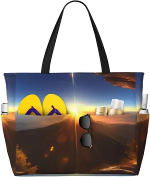 Shining Overlook print Large Capacity Beach Travel Bag, Reusable Grocery Bag, Beach Bag