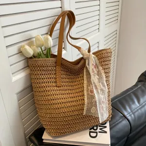 Shoulder Woven Beach Tech-powered Versatile Vacation Beach Quality-assured Bag. Straw Bag