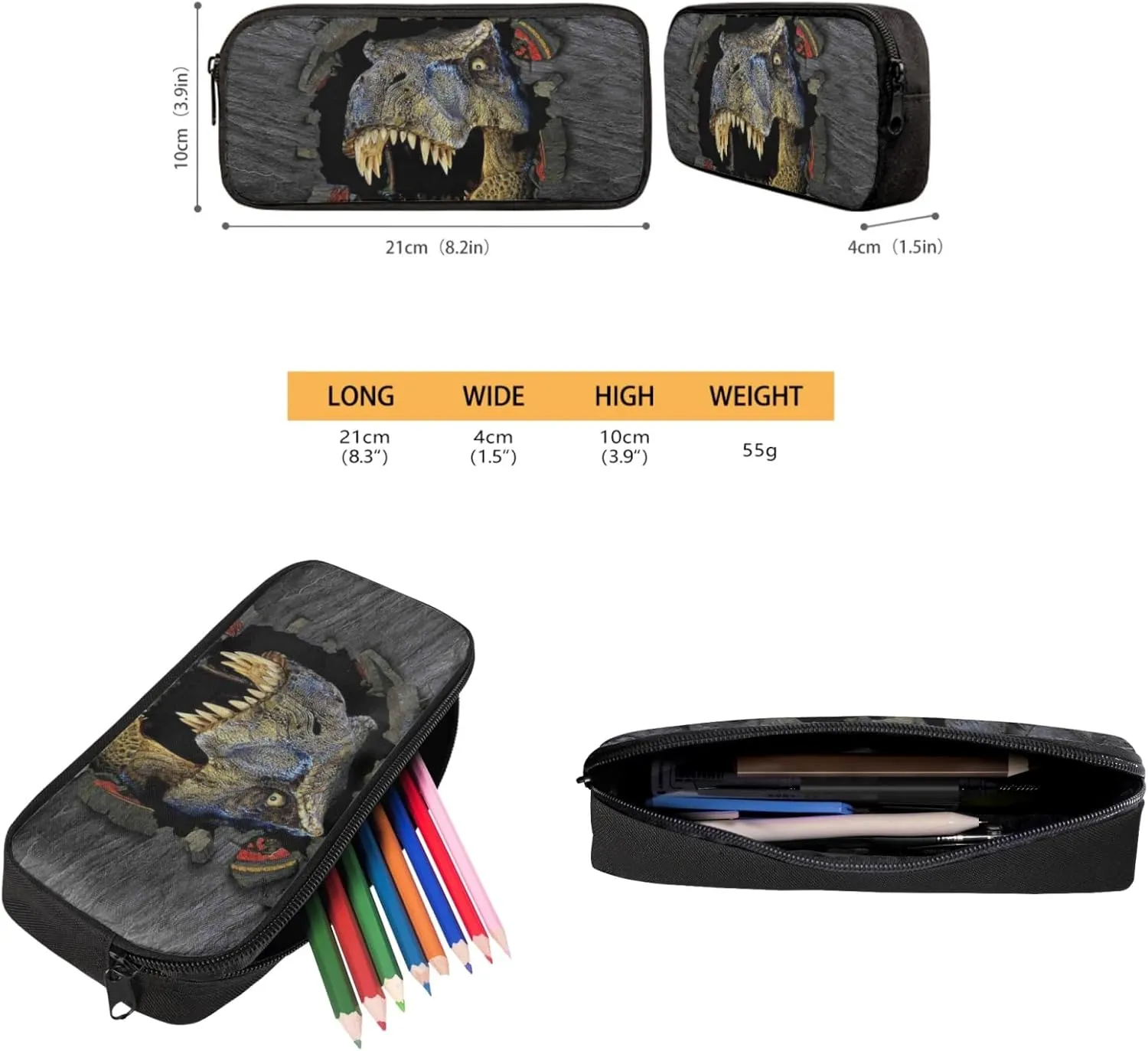 Showudesigns Dinosaur Backpack for Boys with Lunch Box Girls Trex Backpack Dino Bookbag Back to School Children Book Bag Set with Lunch Bag Pencil Case Schoolbag