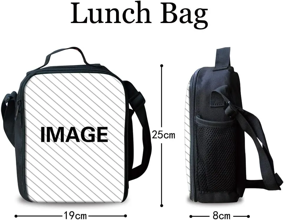 Showudesigns Soccer Backpack with Lunch Box Football Bookbag for Boys Pencil Case Primary School Bag Rucksack Elementary Bookbag Daypack 3 in 1 Galaxy Soccer with Fire and Water Designs