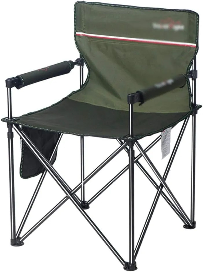 SHQ Folding Chair Outdoor Chair Folding Camping Padded Outdoor Chair with Armrest, Heavy Duty High BackCamp Chair for Backpacking, Travel Folding Chairs (Color : Green)