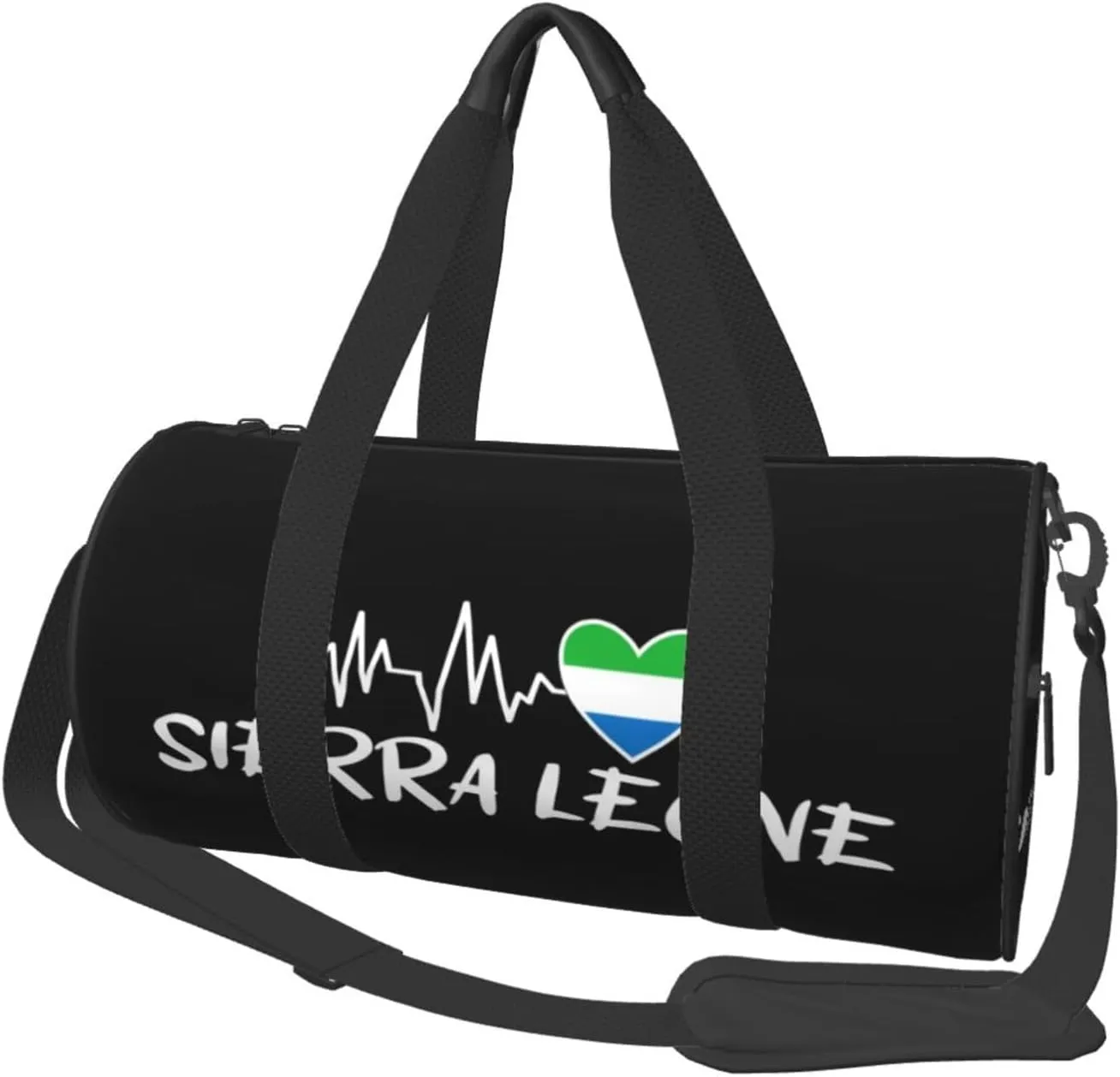 Sierra Leone Heartbeat Duffel Bag Gym Bag Travel Sports Tote Large Foldable Beach Swim Yoga9
