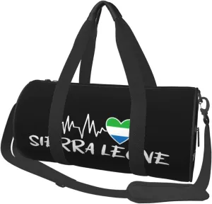 Sierra Leone Heartbeat Duffel Bag Gym Bag Travel Sports Tote Large Foldable Beach Swim Yoga9