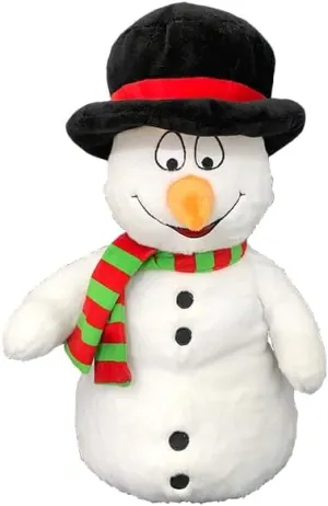 Sir Slush-A-Lot 16 inch Snowman Stuffed Animal – Soft Plush Holiday Toy for Kids, Adorable Winter Snowman Gift, Cuddly Christmas Plush for Seasonal Decor and Festive Fun
