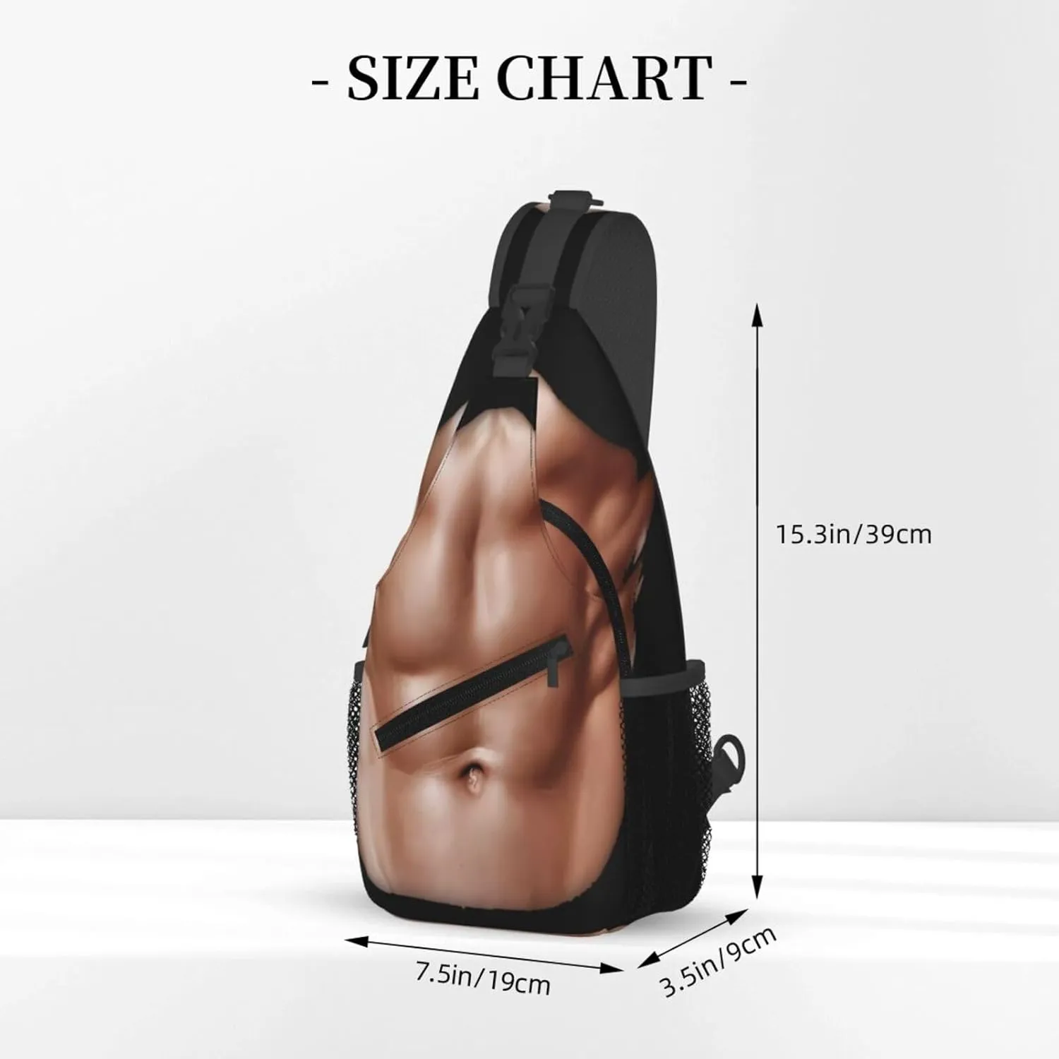 Six Abdominal Muscles Abdominal Muscles Crossbody Bag Cross Chest Bag Adjustable Sling Backpack Sports Gym Shoulder Bags Travel Cycling Daypack Diagonally Casual Rucksack