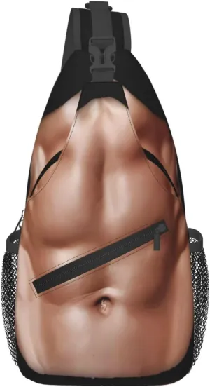 Six Abdominal Muscles Abdominal Muscles Crossbody Bag Cross Chest Bag Adjustable Sling Backpack Sports Gym Shoulder Bags Travel Cycling Daypack Diagonally Casual Rucksack