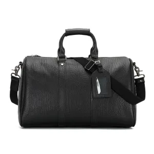 Sleek Leather Duffle Bag - Modern Handmade Travel Companion