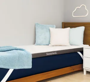 Sleepyhead Twin XL 2 Inch Gel Memory Foam Mattress Topper for College Dorm – Thick, Cooling & Comfortable Mattress Pad with Washable Cover – Dorm Room Essentials for College Students (XL Twin 2")