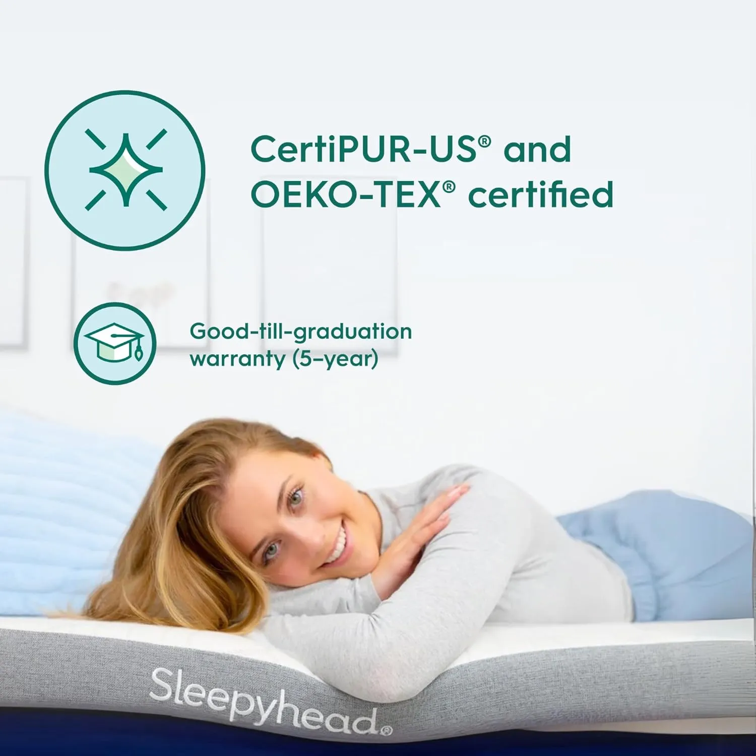 Sleepyhead Twin XL 2 Inch Gel Memory Foam Mattress Topper for College Dorm – Thick, Cooling & Comfortable Mattress Pad with Washable Cover – Dorm Room Essentials for College Students (XL Twin 2")